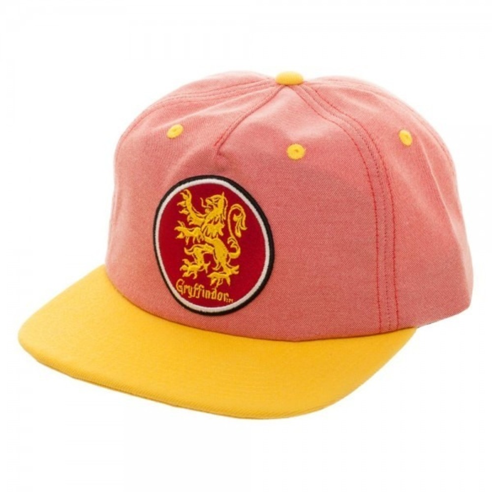 Harry Potter Hat Gryffindor House Oxford Crest Adjustable Snapback Cap Flatbill - Picture 7 of 9